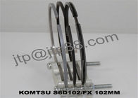 Thép Piston động cơ vòng cho máy xúc Komatsu S6D102 Kích thước 2.88 + 2.37 + 4.0mm