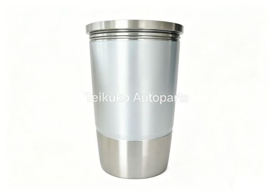 Ống lót xi lanh piston động cơ máy xúc màu bạc đen xám, linh kiện động cơ chịu tải nặng, phù hợp cho ứng dụng máy xúc